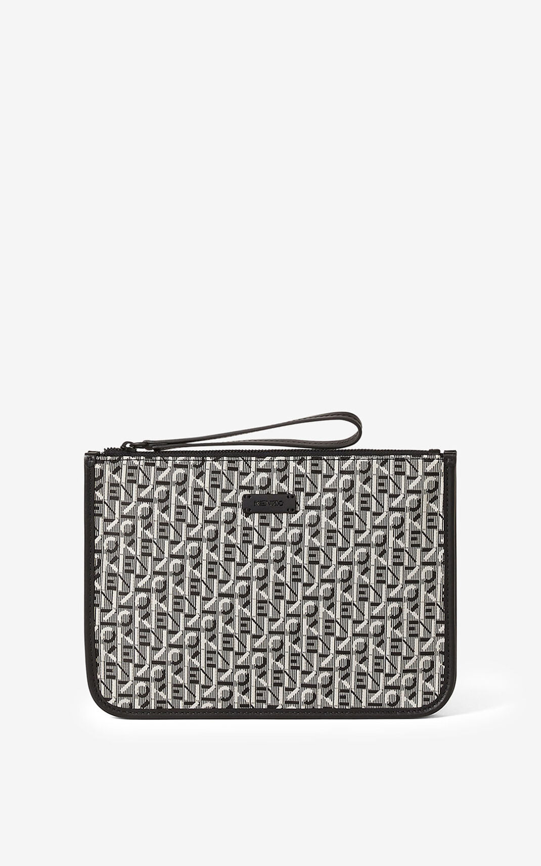 Clutch Kenzo Jacquard Courier Mujer Gris - SKU.7641501